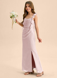 Azazie Jessamine Junior Blushing Pink Mermaid Sweetheart Neckline Chiffon Dress image6