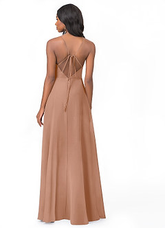 Azazie Everleigh Bridesmaid Dresses Champagne Rose A-Line Sweetheart Pleated Chiffon Dress image2