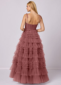 Barbie ♥ Azazie Robes de demoiselle d'honneur Robe Trapèze en Tulle Encolure en Forme de Cœur Améthyste image5