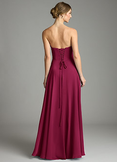 Azazie Ayla Bridesmaid Dresses Burgundy A-Line Sweetheart Neckline Chiffon Dress image3