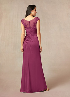 Azazie Oliniana Mother of the Bride Dresses Mulberry Mermaid Lace Mesh Dress image3