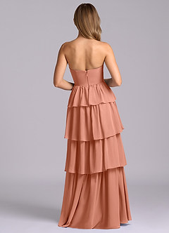 Azazie Faye Vestidos de damas de honor Vestido de Mai Tai de Gasa de Corte en A con Escote de Corazón image7