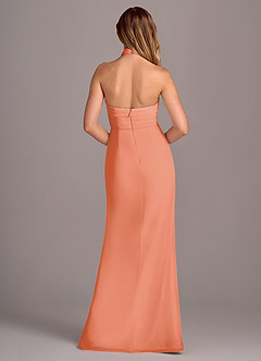 Azazie Jemma Bridesmaid Dresses Sunset Sheath Pleated Chiffon Dress image2
