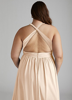 Azazie Ashia Bridesmaid Dresses White Alabaster A-Line Pleated Chiffon Dress image12