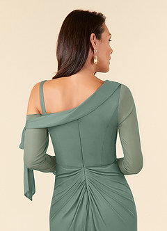 Azazie Marna Kleider für die Brautmutter Etui One-Shoulder Gittergewebe Kleid Eukalyptus image5