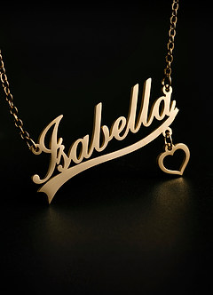 front Collar con nombre personalizado y corazón