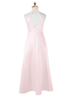 Azazie Laurel Vestido de Rosa Rubor de Satin Mate de Acampanado image7