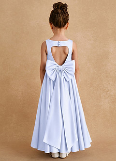 Azazie Bettie Flower Girl Dresses Lavender A-Line Bow Matte Satin Dress image1