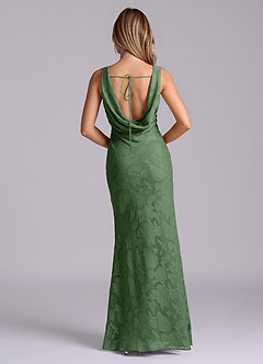 Azazie Rylina Abiti da Damigella Abito Sirena in Burnout Floreale Eucalipto image2