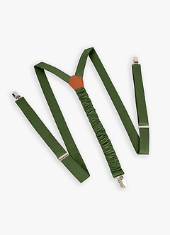 front Matching Matte Satin Bow Tie & Suspenders Set