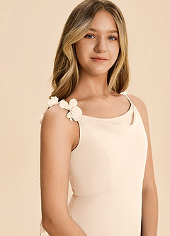 Azazie Gumdrop Junior White Alabaster Empire Pleated Chiffon Dress image7