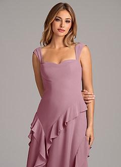 Azazie Sloane Bridesmaid Dresses Vintage Mauve A-Line Sweetheart Neckline Chiffon Dress image7