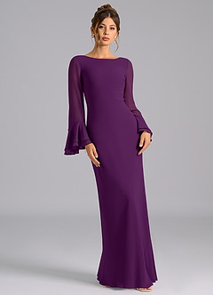 Azazie Leone Final Sale Grape Mermaid Corset Chiffon Dress image4