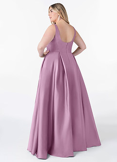 Azazie Neve Robes de demoiselle d'honneur Robe Princesse en Satin extensible avec poches Glycine image8
