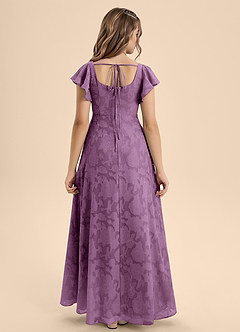 Azazie Bondi Junior Wisteria A-Line Bow Floral Burnout Dress image2