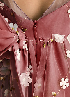Azazie Elowen Flower Girl Dresses Rust A-Line Sweetheart Neckline Lace Dress image7