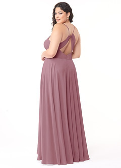 Azazie Avelina Bridesmaid Dresses Vintage Mauve A-Line V-Neck Pleated Chiffon Dress image9