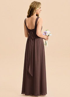 Azazie Kora Junior Ganache A-Line Pleated Chiffon Dress image2