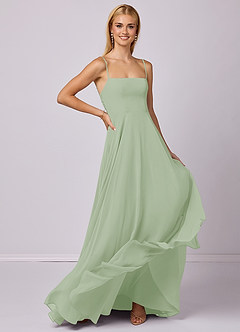 Barbie ♥ Azazie At-home Try On Dresses A-Line Chiffon Floor-Length Dress image3