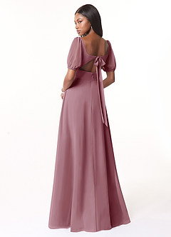 Azazie Alani Bridesmaid Dresses Vintage Mauve A-Line Square Neckline Chiffon Dress image2