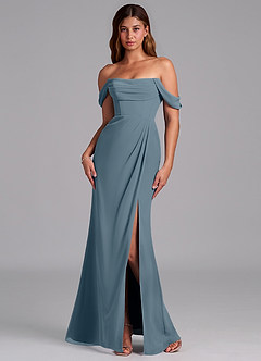 Azazie Johana Bridesmaid Dresses Twilight Mermaid Off the Shoulder Chiffon Convertible Dress image7
