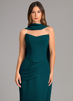 Azazie Sorrel Bridesmaid Dresses Pine Mermaid Corset Chiffon Dress image6