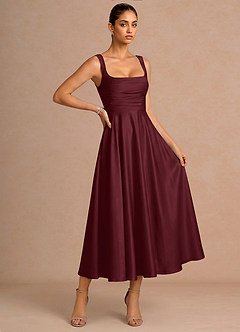 Azaria Wine Midi Dress image3