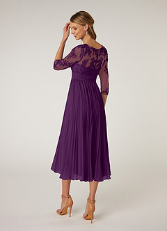 Azazie Tutu Mère de la mariée Robes Robe Trapèze en Mousseline de soie Col bateau Dentelle Grain De Raisin image4
