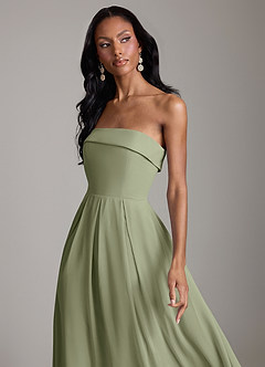 Azazie Lucienne Bridesmaid Dresses Pistachio A-Line Strapless Chiffon Convertible Dress image4