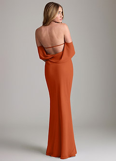 Azazie Lusinda Suknie dla druhen Syrena Zza ramienia Szyfon Do ziemi Sukienka image2