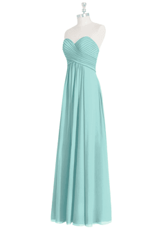 Azazie Yazmin Bridesmaid Dresses Aqua A-Line Sweetheart Neckline Chiffon Convertible Dress image10