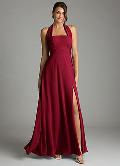 Azazie Tamira Suknie dla druhen Linia A Pofałdowany Szyfon Do ziemi Sukienka image1