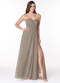 Azazie Arabella Allure Abiti da Damigella Abito Convertibile A-Line in Chiffon Scollo a Cuore Taupe image5