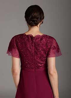 Azazie Singer Final Sale Agave A-Line V-Neck Lace Chiffon Dress image4