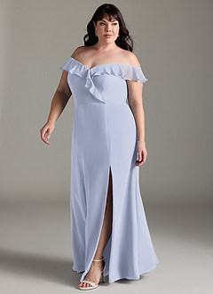 Azazie Sophie Bridesmaid Dresses Lavender A-Line Off the Shoulder Chiffon Convertible Dress image8