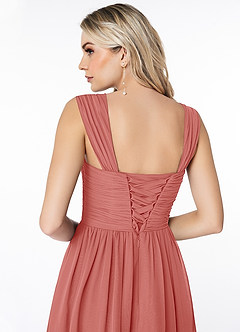 Azazie Angie Bridesmaid Dresses Antique Rose A-Line Corset Chiffon Dress image3