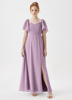 Azazie Chloe Junior Wisteria A-Line Sweetheart Neckline Chiffon Dress image4