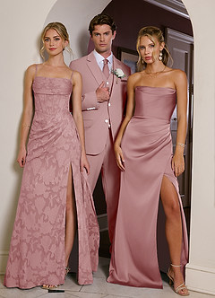 front James Dusty Rose Structured Stretch Suit