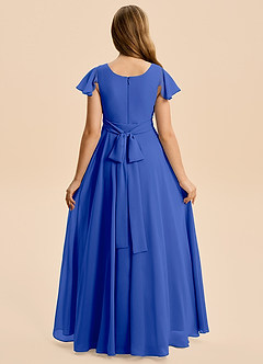 Azazie Cady Junior Royal Blue A-Line Pleated Chiffon Dress image2