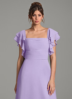 Azazie Dacia Bridesmaid Dresses Lilac A-Line Ruched Chiffon Dress image2
