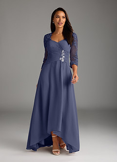 Azazie Devereaux Stormy A-Line Lace Chiffon Dress | Azazie