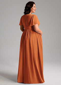 Azazie Verna Maternity Bridesmaid Dresses A-Line V-Neck Ruched Chiffon Floor-Length Dress image8