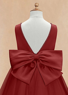 Azazie Sarina Final Sale Black A-Line Bow Tulle Dress image9