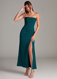 Azazie Leonis Bridesmaid Dresses Pine Mermaid Strapless Chiffon Convertible Dress image1