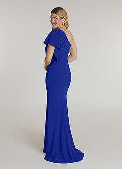 Azazie Pia Final Sale Black Mermaid Pleated Stretch Crepe Dress image4