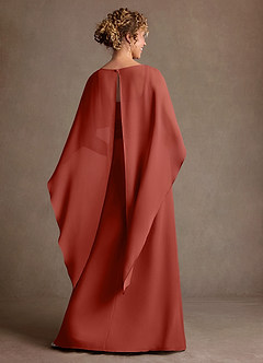 Azazie Marilla Mother of the Bride Dresses Terracotta A-Line Pleated Chiffon Dress image3