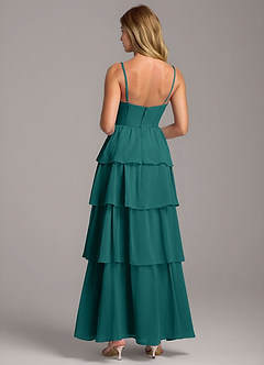 Azazie Alanna Brautjungfernkleider A-Linie Herzausschnitt Chiffon Kleid Pfau image7