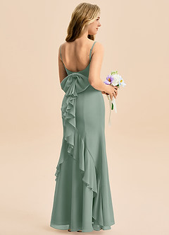 Azazie Lioren Junior Silver Sage Mermaid Bow Chiffon Dress image1
