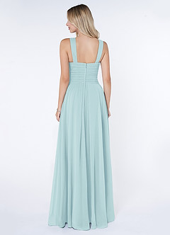 Azazie Kaleigh Bridesmaid Dresses Sea Glass A-Line Pleated Chiffon Dress image2