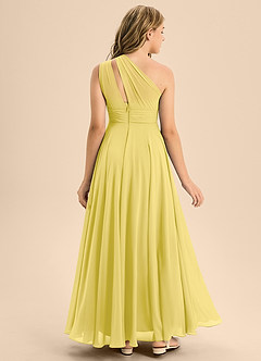 Azazie Charlize Junior Canary A-Line Pleated Chiffon Dress image2